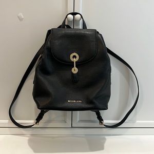 Michael Kors pebbled leather backpack, black